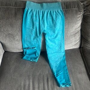 blue seamless victoria’s secret pink leggings